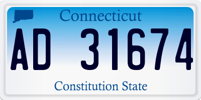 CT license plate AD31674
