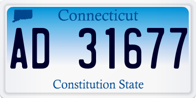 CT license plate AD31677
