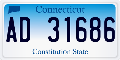 CT license plate AD31686