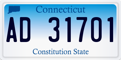 CT license plate AD31701