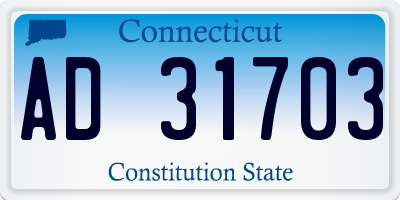 CT license plate AD31703