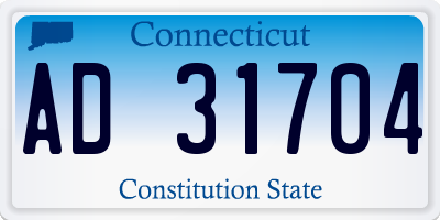 CT license plate AD31704