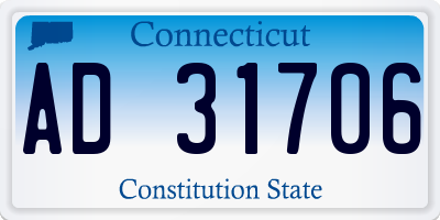 CT license plate AD31706