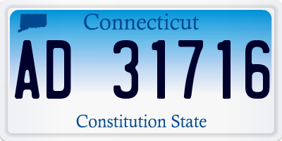 CT license plate AD31716