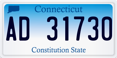 CT license plate AD31730