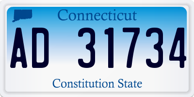 CT license plate AD31734