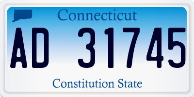 CT license plate AD31745