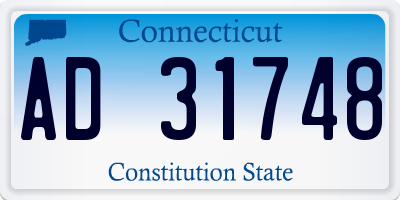 CT license plate AD31748
