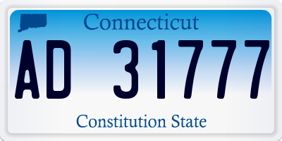 CT license plate AD31777