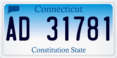 CT license plate AD31781