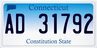 CT license plate AD31792