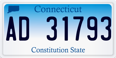 CT license plate AD31793