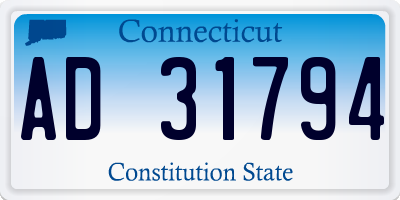 CT license plate AD31794