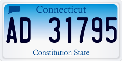 CT license plate AD31795