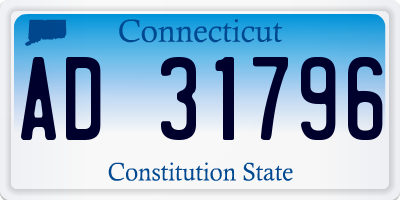 CT license plate AD31796