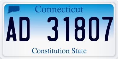 CT license plate AD31807
