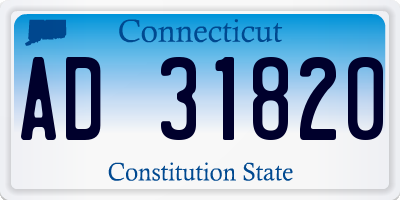 CT license plate AD31820