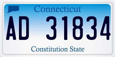 CT license plate AD31834