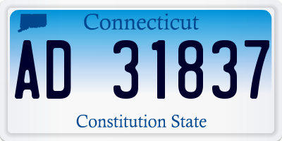CT license plate AD31837