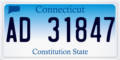 CT license plate AD31847