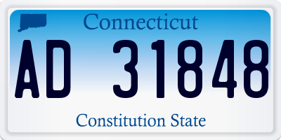 CT license plate AD31848