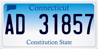 CT license plate AD31857