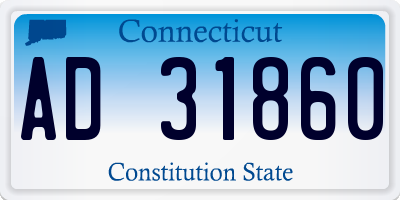 CT license plate AD31860