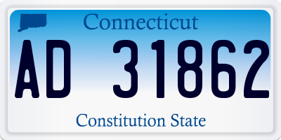 CT license plate AD31862