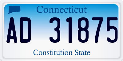 CT license plate AD31875