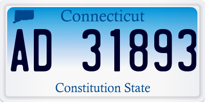 CT license plate AD31893
