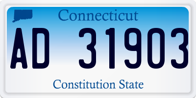 CT license plate AD31903
