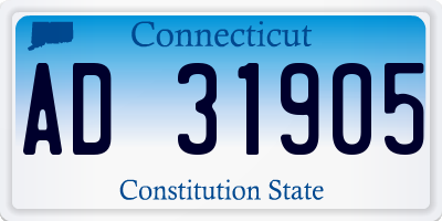 CT license plate AD31905