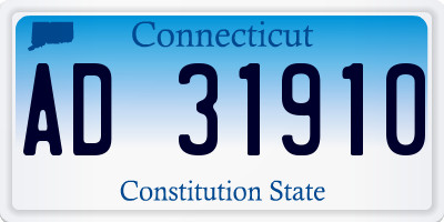 CT license plate AD31910