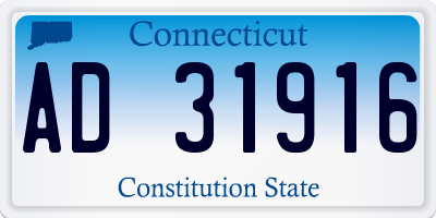 CT license plate AD31916