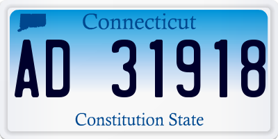 CT license plate AD31918