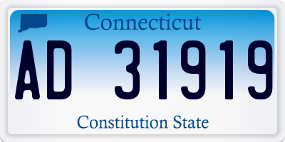 CT license plate AD31919
