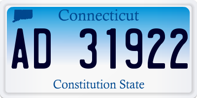 CT license plate AD31922