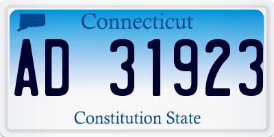 CT license plate AD31923