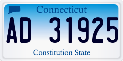 CT license plate AD31925