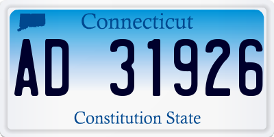 CT license plate AD31926