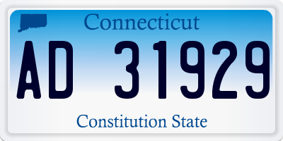 CT license plate AD31929