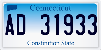 CT license plate AD31933