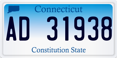 CT license plate AD31938