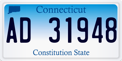 CT license plate AD31948