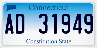 CT license plate AD31949