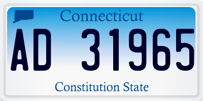 CT license plate AD31965