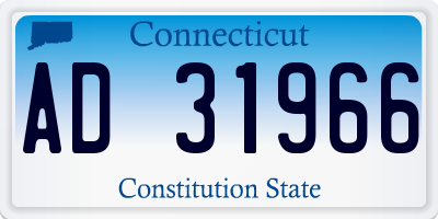 CT license plate AD31966