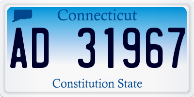 CT license plate AD31967
