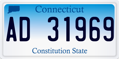 CT license plate AD31969