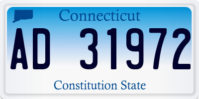 CT license plate AD31972